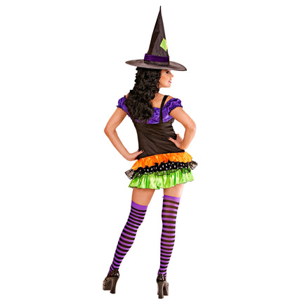 Abito Halloween colorato Donna Strega Glamour