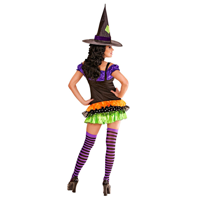 Abito Halloween colorato Donna Strega Glamour
