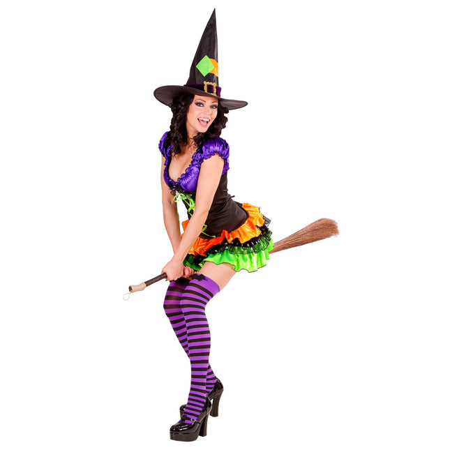 Abito Halloween colorato Donna Strega Glamour