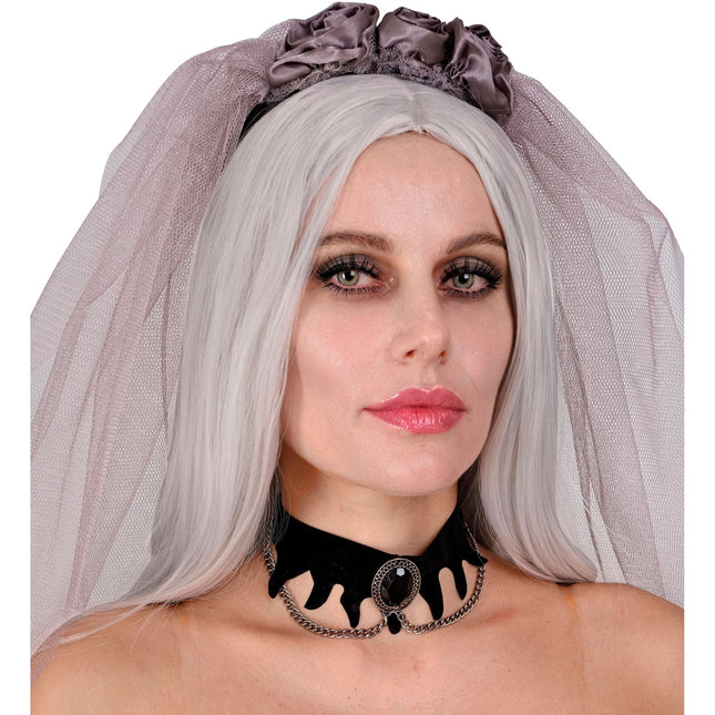 Collana di Halloween in velluto con pietra preziosa