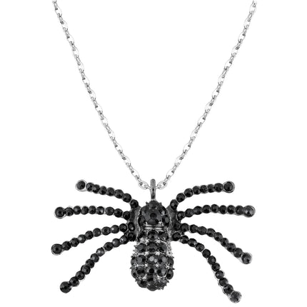 Collana di Halloween Ragno nero con diamanti