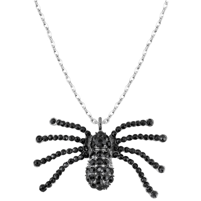 Collana di Halloween Ragno nero con diamanti