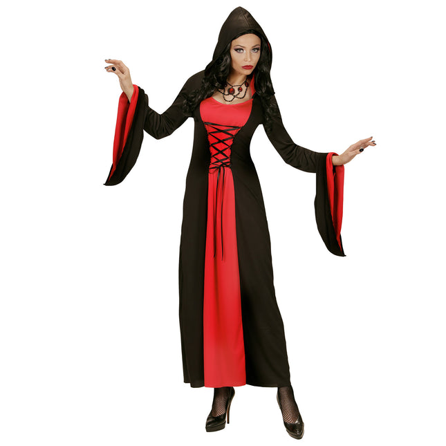 Abito Halloween Rosso Nero Donna Gotico