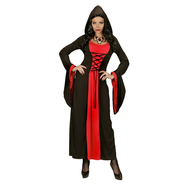 Abito Halloween Rosso Nero Donna Gotico