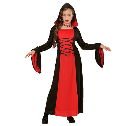 Vestito di Halloween Rosso Nero Ragazza Gotica