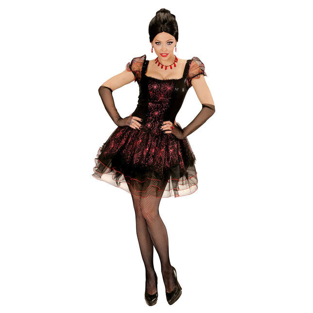 Abito Halloween Nero Rosso Donna Vampiro