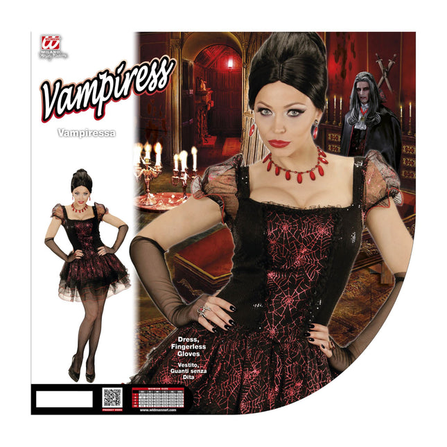 Abito Halloween Nero Rosso Donna Vampiro