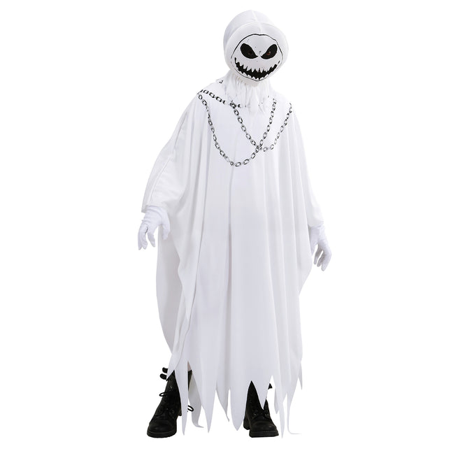 Costume di Halloween da fantasma bianco per bambino