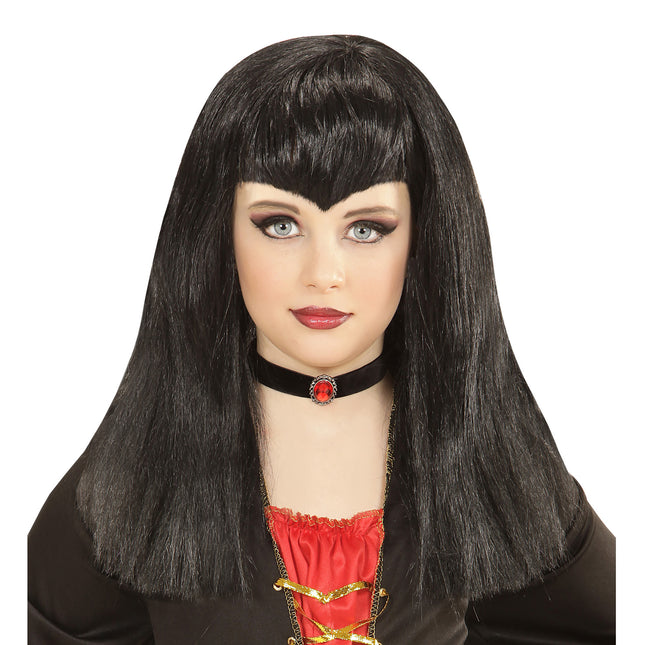 Parrucca Halloween Vampiro Nero