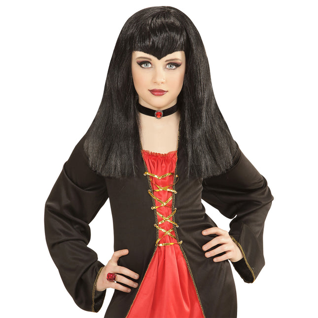 Parrucca Halloween Vampiro Nero