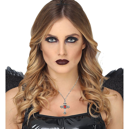 Collana di Halloween con croce e pietra