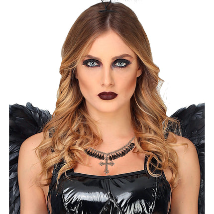 Collana di Halloween Croce Nera Gotica