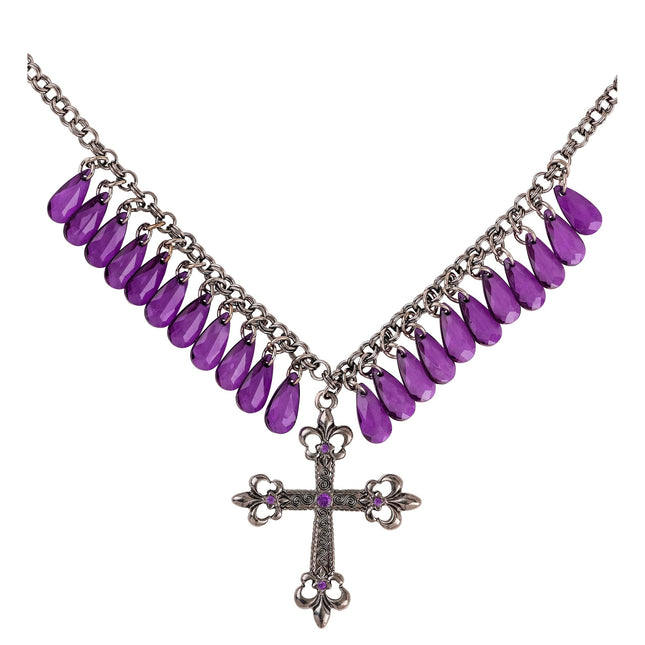 Collana di Halloween con croce viola