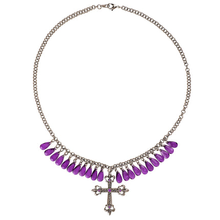 Collana di Halloween con croce viola