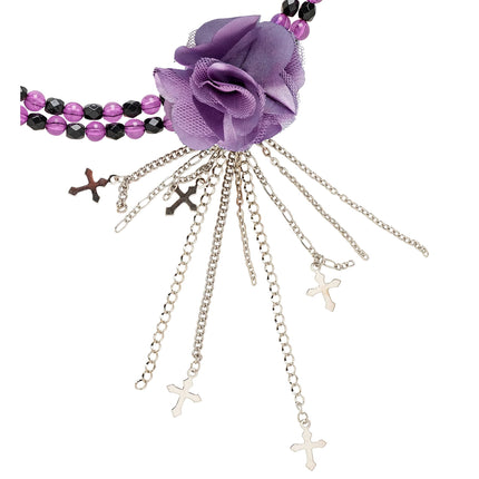 Collana di Halloween viola con rosa