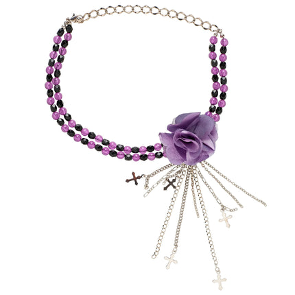 Collana di Halloween viola con rosa