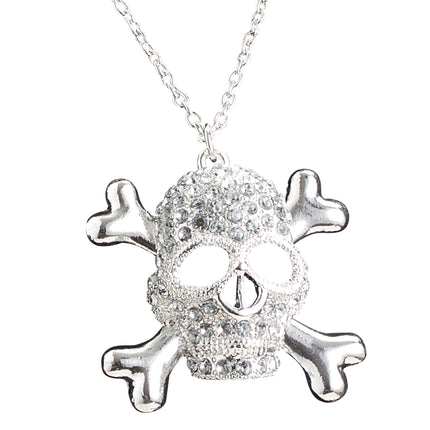 Collana di Halloween con teschio e diamanti