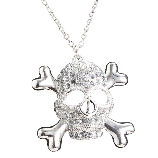 Collana di Halloween con teschio e diamanti
