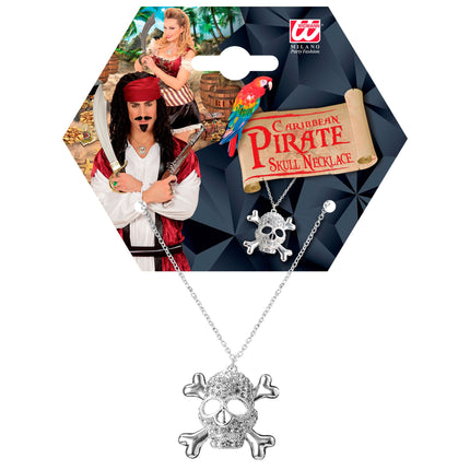 Collana di Halloween con teschio e diamanti