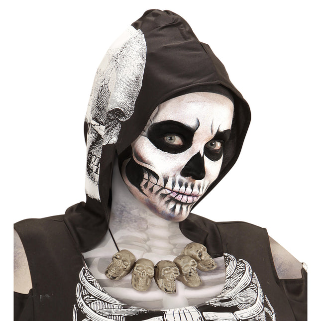 Collana di Halloween Teschi d'argento