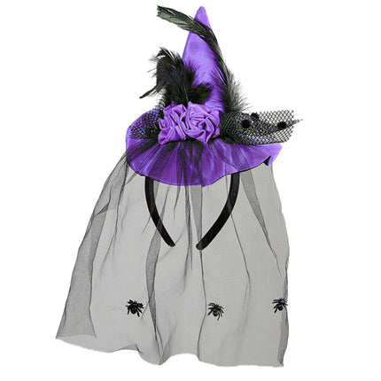 Cappello di Halloween Viola Strega Mini
