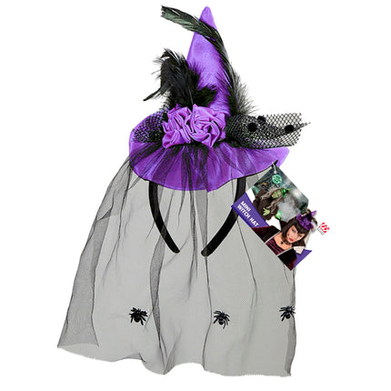 Cappello di Halloween Viola Strega Mini