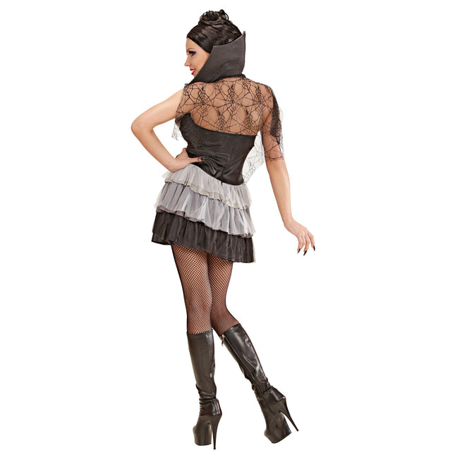 Vestito di Halloween Nero Bianco Donna Vampiro