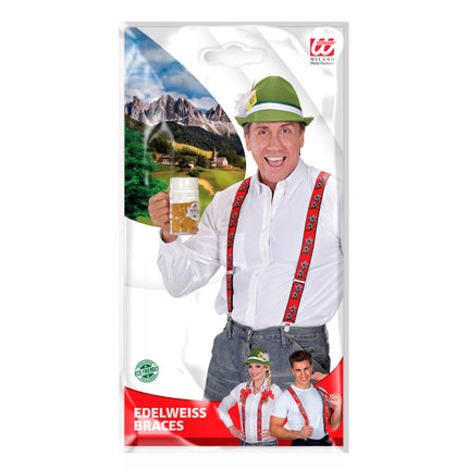 Bretelle dell'Oktoberfest rosse con stella alpina