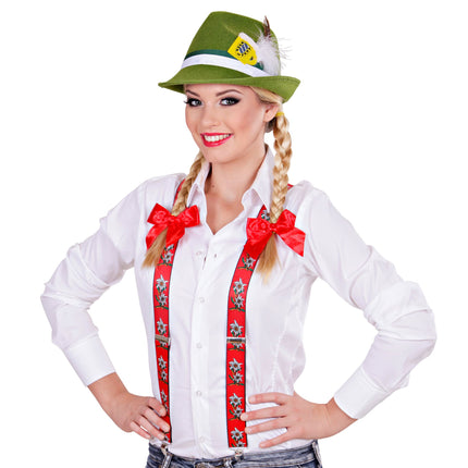 Bretelle dell'Oktoberfest rosse con stella alpina