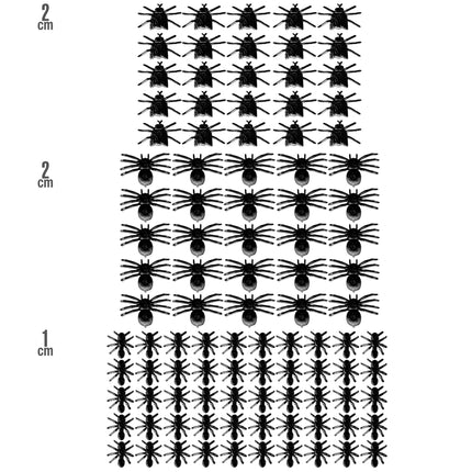 Insetti finti neri 100 pezzi