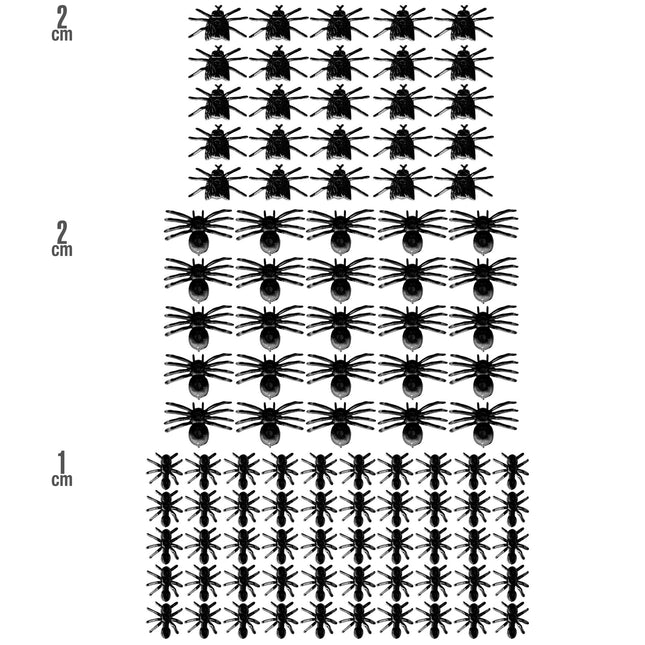 Insetti finti neri 100 pezzi