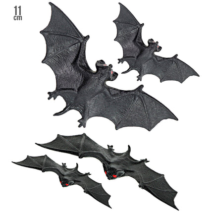 Pipistrello finto di Halloween 11 cm 4 pezzi