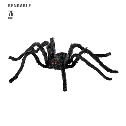 Ragno finto di Halloween nero 75 cm