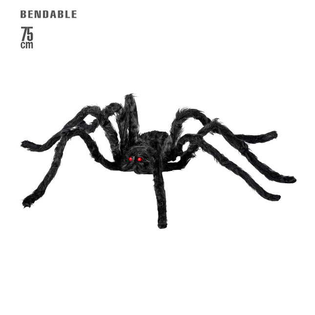 Ragno finto di Halloween nero 75 cm