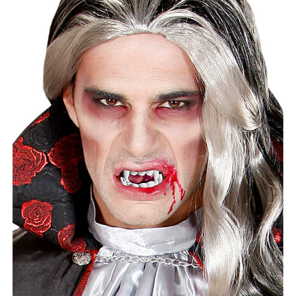 Denti finti di Halloween Nero Rosso Vampiro
