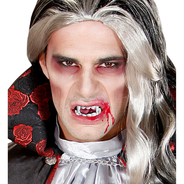 Denti finti di Halloween Nero Rosso Vampiro