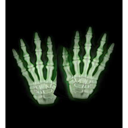 Guanti di Halloween Scheletro Bianco Nero