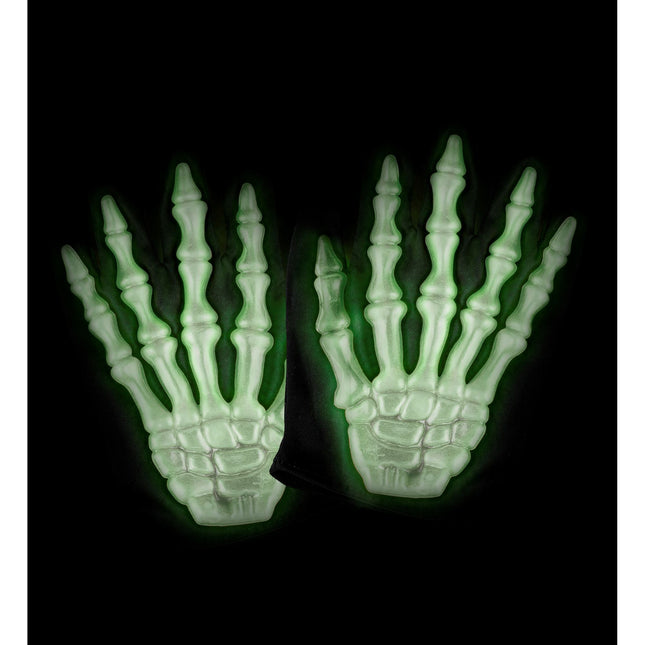 Guanti di Halloween Scheletro Bianco Nero