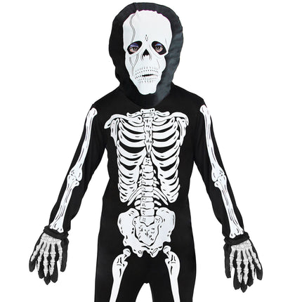 Guanti di Halloween Scheletro Bianco Nero
