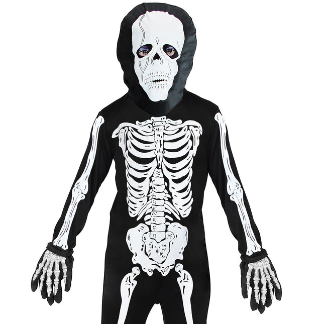 Guanti di Halloween Scheletro Bianco Nero