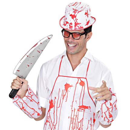 Coltello finto sangue di Halloween 48 cm