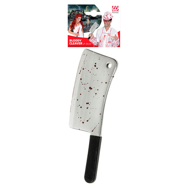 Ascia finta di Halloween con sangue 44 cm