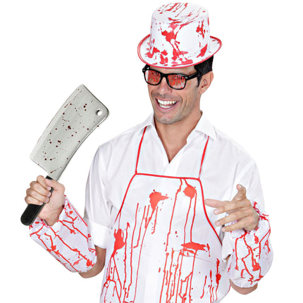 Ascia finta di Halloween con sangue 44 cm