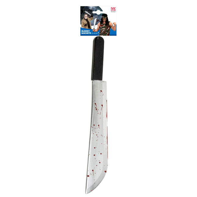 Coltello finto di Halloween con sangue 54 cm