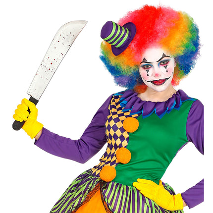 Coltello finto di Halloween con sangue 54 cm