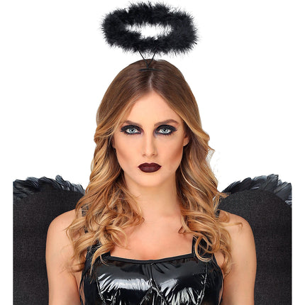 Cerchietto Halloween Angelo Nero