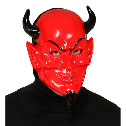 Maschera di Halloween Diavolo Rosso Nero Spaventoso