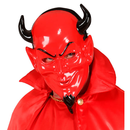 Maschera di Halloween Diavolo Rosso Nero Spaventoso