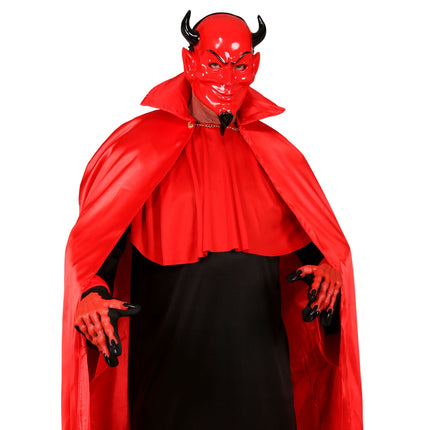 Maschera di Halloween Diavolo Rosso Nero Spaventoso