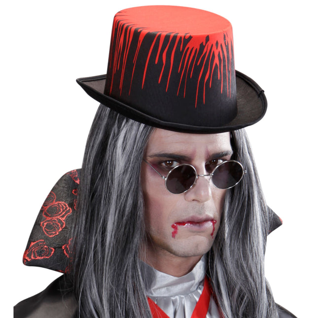 Cappello di Halloween nero che gocciola sangue